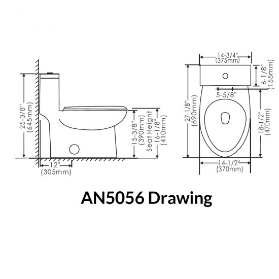 Siphonic One Piece Toilet  AN5056