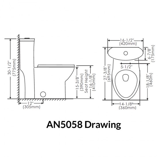 Siphonic One Piece Toilet  AN5058