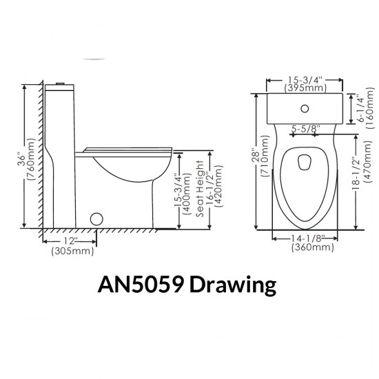 Siphonic One Piece Toilet  AN5059