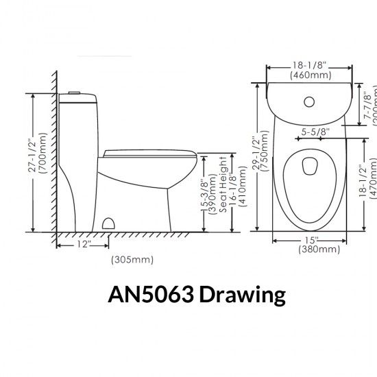 Siphonic One Piece Toilet  AN5063