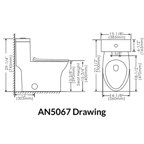 Siphonic One Piece Toilet  AN5067