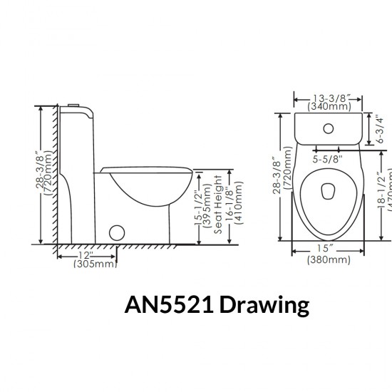 Siphonic One Piece Toilet  AN5521