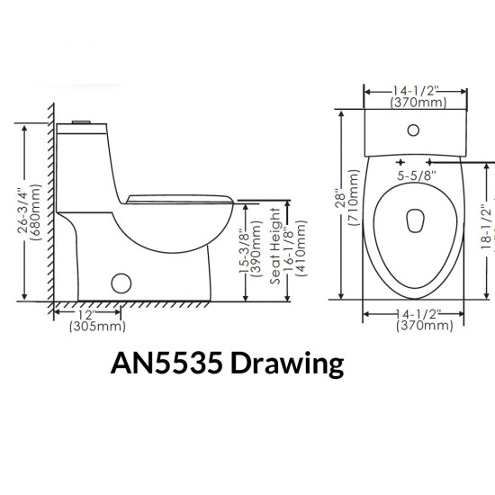 Elongated One Piece Toilet  AN5535