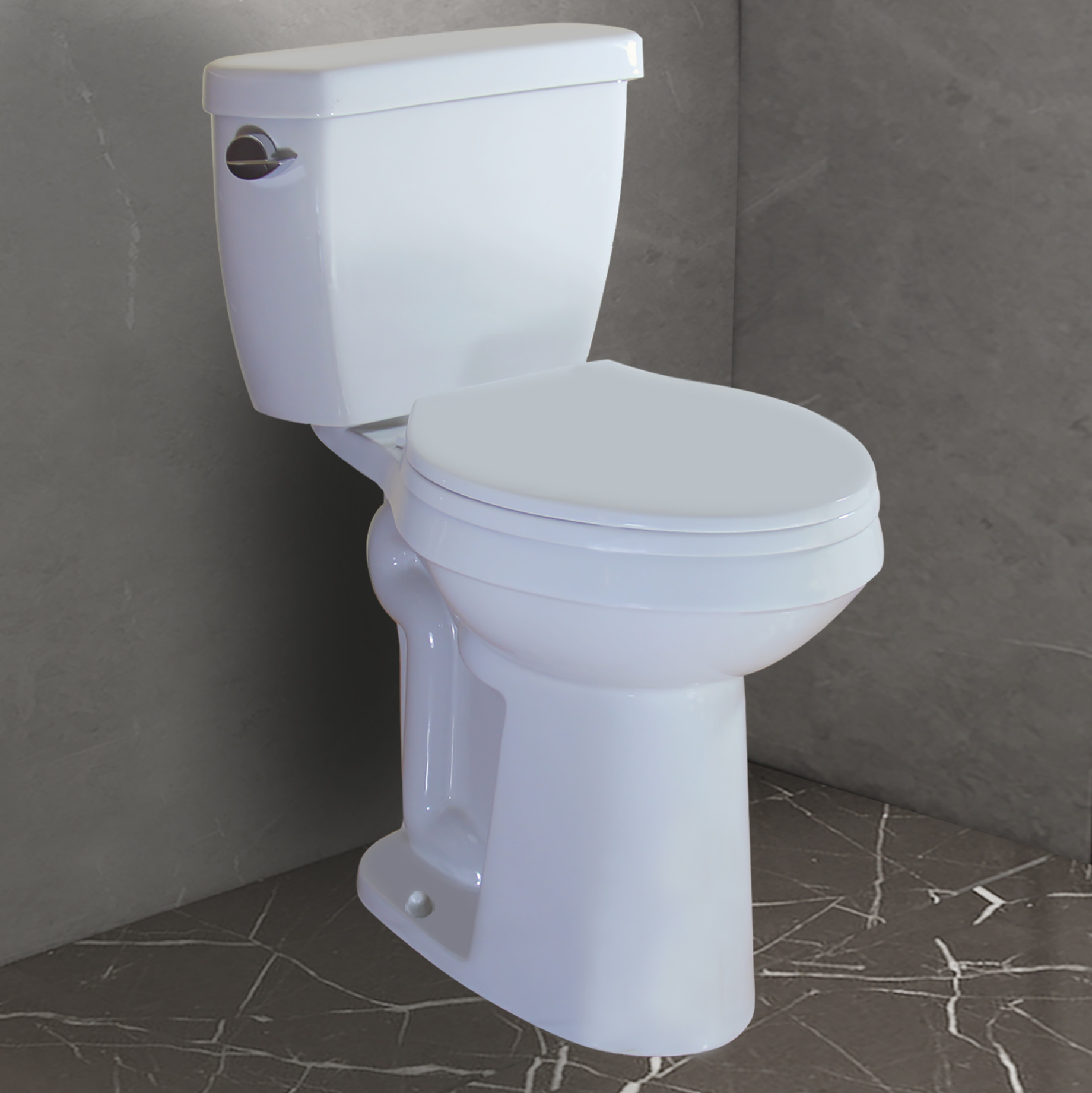 WinZo WZ5888 Extra tall two piece toilet Elongated Bowl with soft